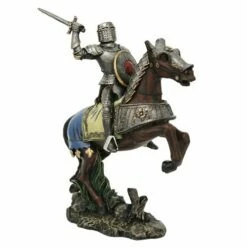 Knight & Horse Statue - In Full Body Armor
