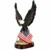 Bald Eagle With America Flag Statue - Patriotic