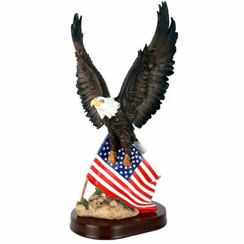 Bald Eagle With America Flag Statue - Patriotic 1 Bald Eagle With America Flag Statue - Patriotic