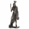 Indian Warrior Statue With Buffalo Tooth Necklace