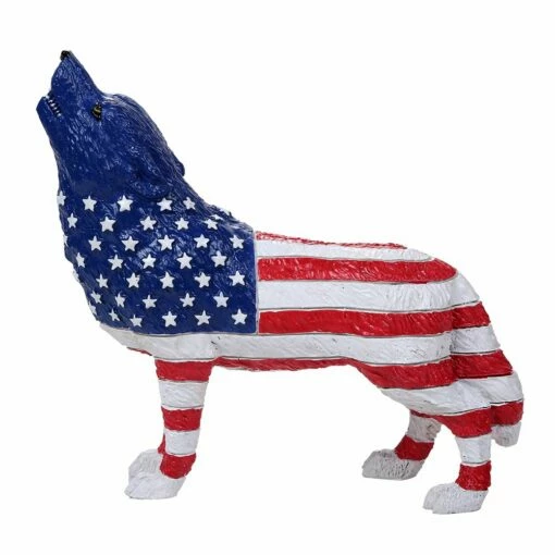 Wolf Statue - Yeah USA - Patriotic -Gift Sales 2024 12443