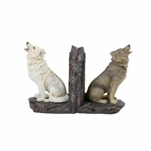 Wolf Bookends - One White Wolf, One Grey -Gift Sales 2024 13030