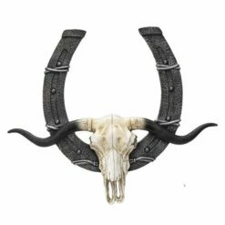 Horseshoe With Longhorn Skull - Quite LARGE