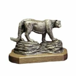 Bronze Cougar Statue - On Alert!