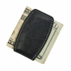 Money Clip - Black Leather -Gift Sales 2024 4477