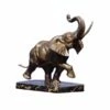 Elephant Statue In Bronze - Long Tusks