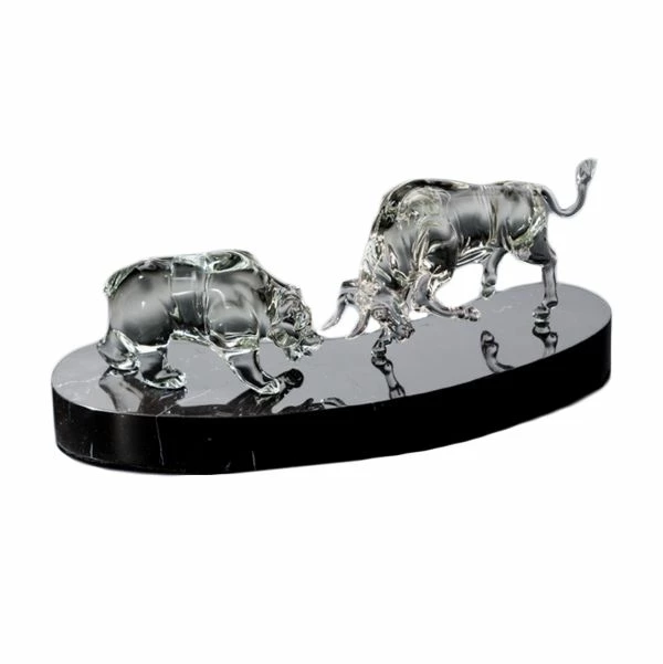 Crystal Bull & Bear Statue - 3 Sizes 1 Crystal Bull & Bear Statue - 3 Sizes