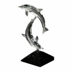 Crystal Dolphin Statue - Having Fun