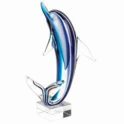 Dolphin Glass Statue - A Blue Beauty!