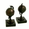 Globe Bookends 6 Lbs. Bronze