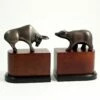 Bear And Bull Book Ends 6 Lbs Burlwood