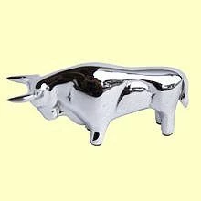 Bull Figurine Sleek Chrome 1 Bull Figurine Sleek Chrome