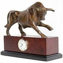 Fighting Bull Clock Bronze