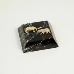 Bull & Bear Marble Paperweight