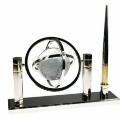 Crystal Globe Spins In Infinity Circles Pen Set