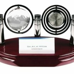 Desk Set: Business Card, Globe, Clock