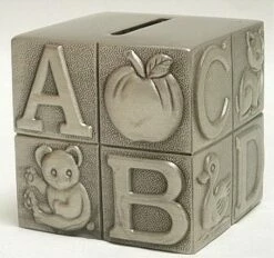 A-B-C Block Bank Pewter