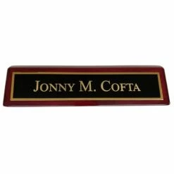 Name Plate, Rosewood Finish FREE TEXT