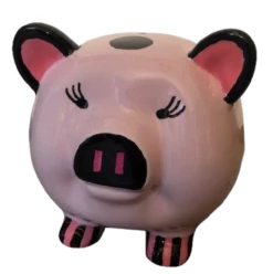 Polka Dot Piggy Bank For Girl 8"