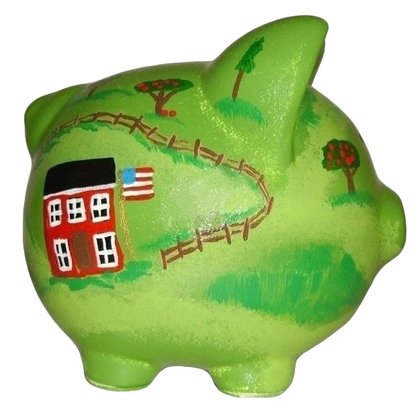 Farmland Piggy Bank With Sheep, Apples, Grassland 2 Farmland Piggy Bank With Sheep, Apples, Grassland - Image 2