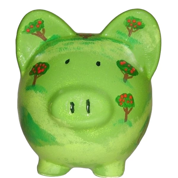 Farmland Piggy Bank With Sheep, Apples, Grassland 3 Farmland Piggy Bank With Sheep, Apples, Grassland - Image 3