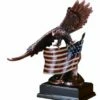 Beautiful Eagle With Unfurled American Flag