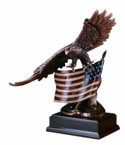 Beautiful Eagle With Unfurled American Flag