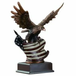 Patriotism PLUS! Eagle Guarding American Flag - 10" $69.95, 12" $89.95, 15" $159.95