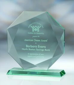 Diamond Award 3/4" Thick Jade Glass 6" $59.95, 7" $69.95, 8" $79.95