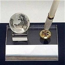 Crystal Globe & Base With Pen Set