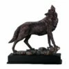 Realistic Howling Wolf Statue