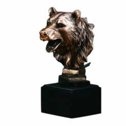Growling Bear Bust