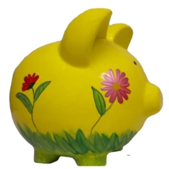 Flowers And Lady Bugs Piggy Bank -Gift Sales 2024 mr7121 side