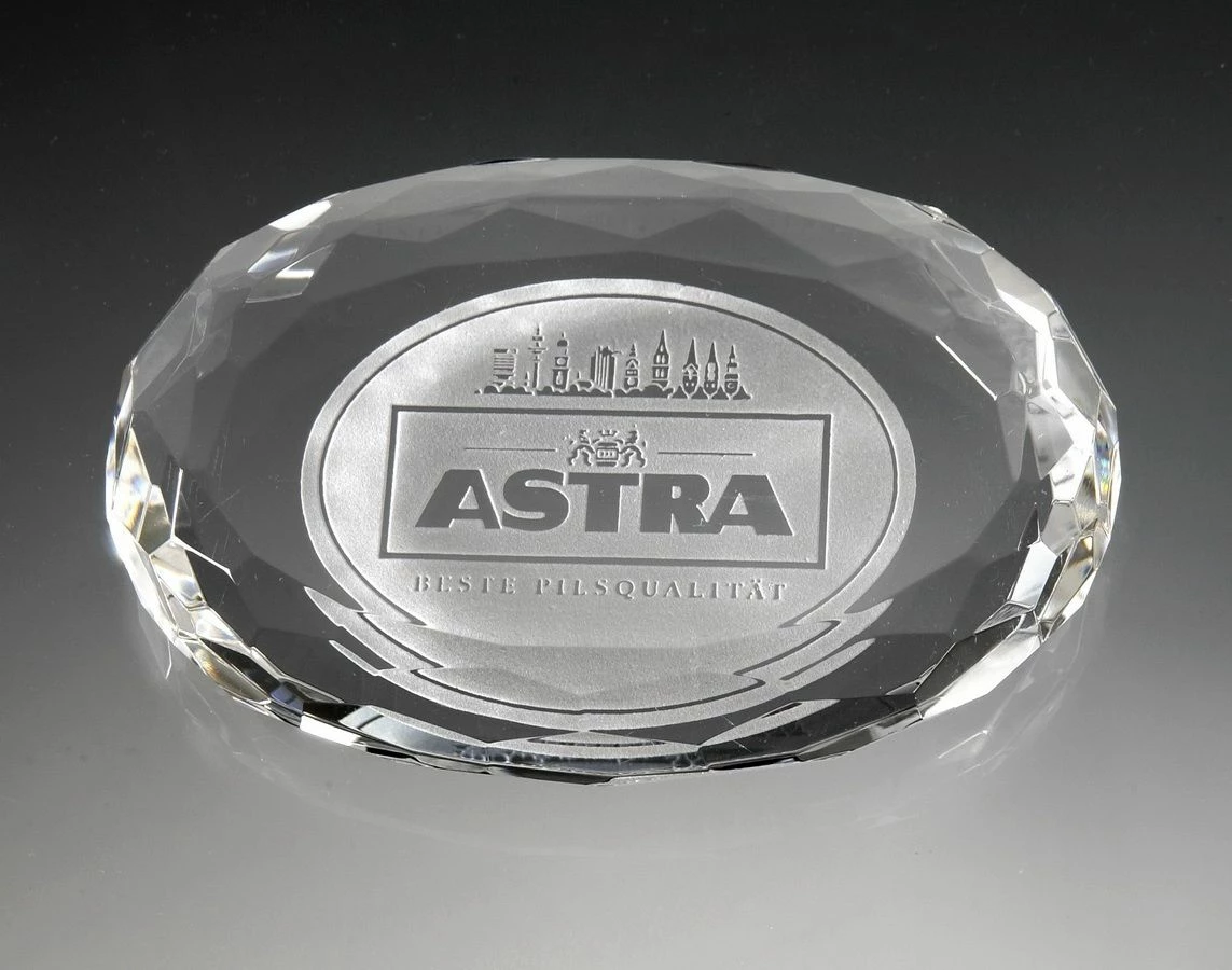 Oval Crystal Paperweight 4" 1 Oval Crystal Paperweight 4"