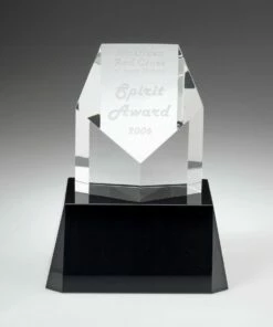 Pentagon Crystal Award  3" $69.95, 4" $79.95, 5" $89.95, 6" $99.95, 7" $109.95 With BASE
