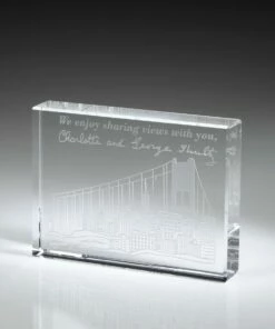 Flat Edge Crystal Paperweight 4"