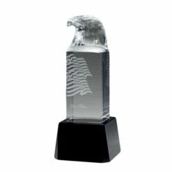 Eagle Crystal Award | With Base 6" $179.95, 7" $189.95, 8" $199.95