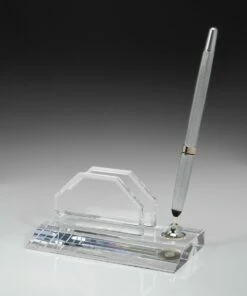 Crystal Pen Set & Business Card Holder