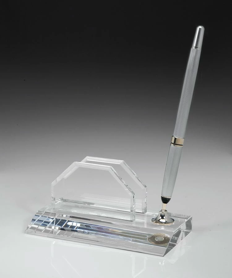 Crystal Pen Set & Business Card Holder 1 Crystal Pen Set & Business Card Holder