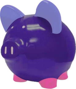 Purple Custom Piggy Bank 10"