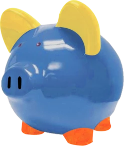 Blue Custom Piggy Bank 10 Inch
