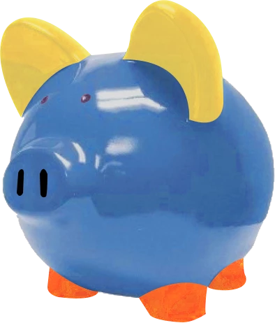 Blue Custom Piggy Bank 10 Inch 1 Blue Custom Piggy Bank 10 Inch