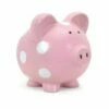 Pink Polka Dot Ceramic Piggy Bank