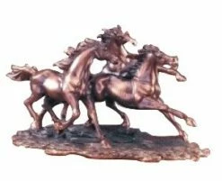 Three Horses Galloping Statue