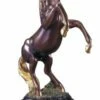 Golden Rearing Horse Statue