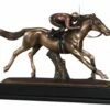 Racing To Finish Line Horse Statue