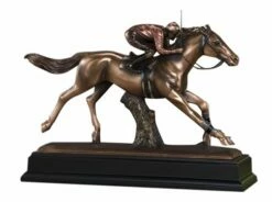 Racing To Finish Line Horse Statue