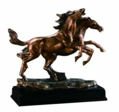 Enjoying Life! Two Horse Statue