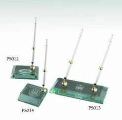 Beveled Sides Jade Glass 2 Pen Set 7 Inch