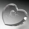 Crystal Heart Paperweight 4"